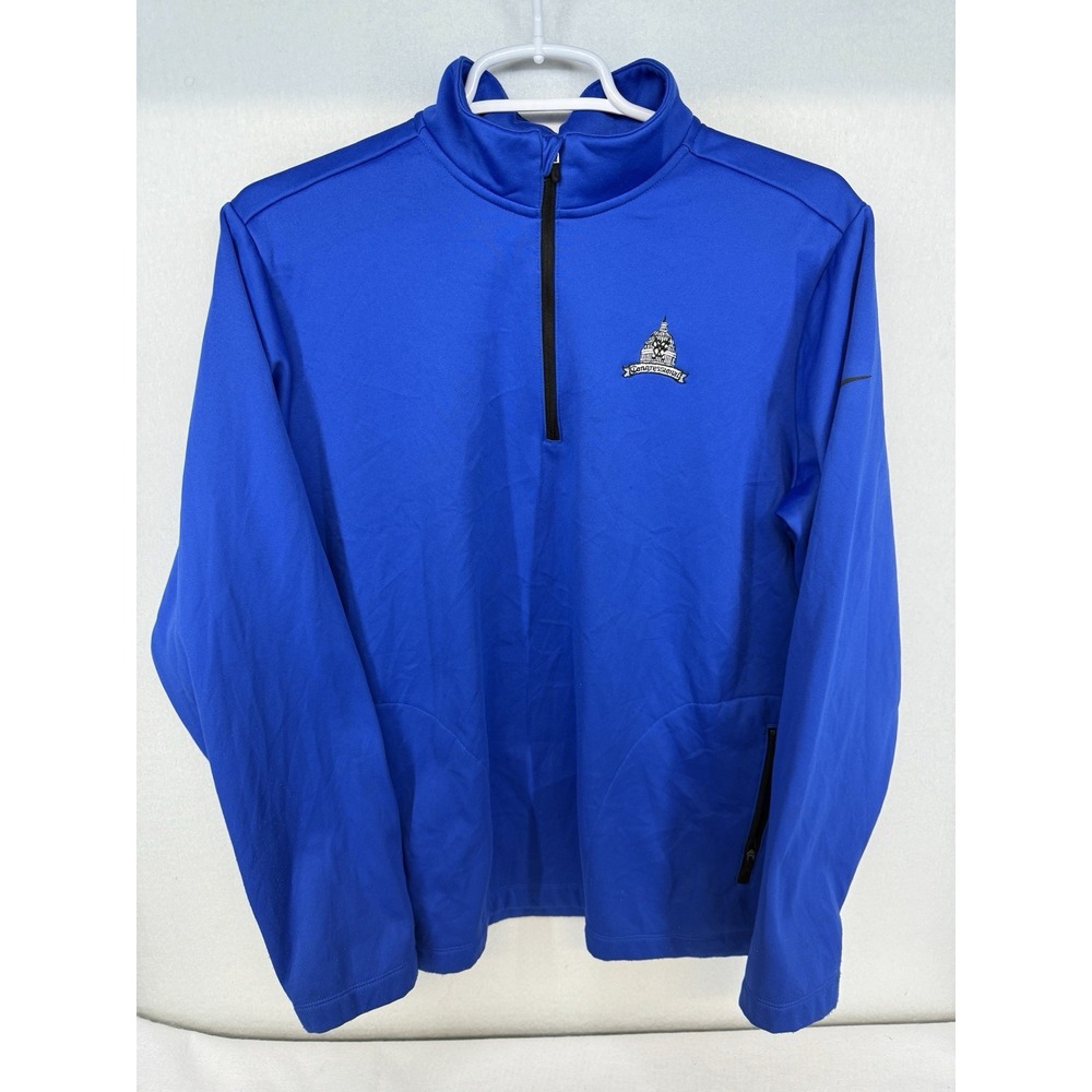 Nike Golf Royal Blue Therma‎ Fit 1/4 Zip Congressional Country Club Size XL